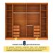 Guarda-Roupa Casal Sevila com Pés 6 Portas 8 Gavetas Cinamomo e Off White