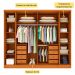 Guarda-Roupa Casal Sevila com Pés 6 Portas 8 Gavetas Cinamomo e Off White