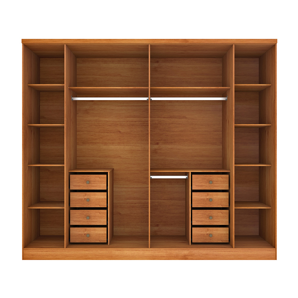 Guarda-Roupa Casal Sevila sem Pés 6 Portas 8 Gavetas Cinamomo