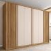 Guarda-Roupa Casal Sevilha 6 Portas 6 Gavetas Buriti e Off White