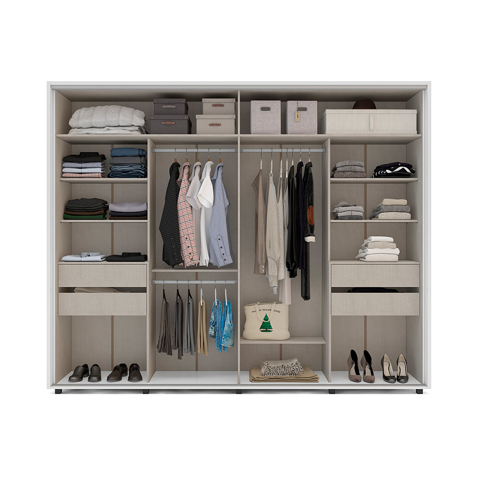 Guarda-Roupa Casal Sevilha Flex 2 Portas 4 Gavetas Branco