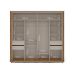 Guarda-Roupa Casal Sevilha Flex 2 Portas 4 Gavetas Freijó 213cm