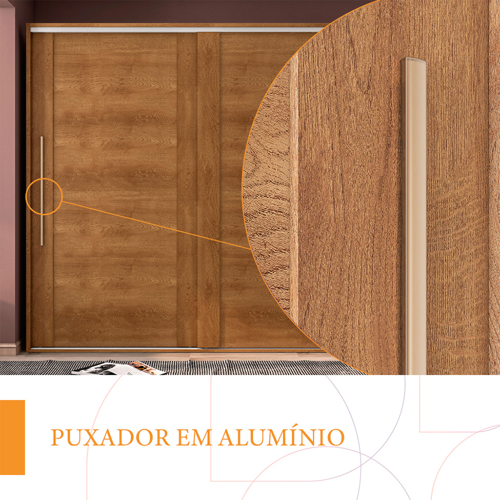 Guarda-Roupa Casal Sevilha Flex 2 Portas 4 Gavetas Freijó 213cm