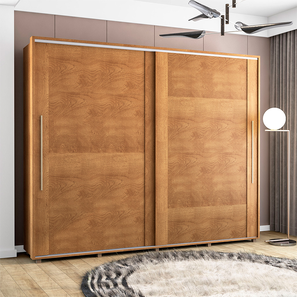 Guarda-Roupa Casal Sevilha Flex 2 Portas 4 Gavetas Freijó