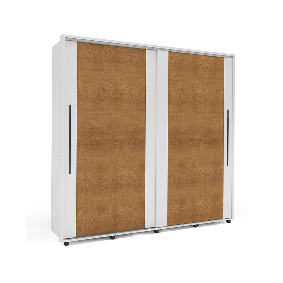 Guarda-Roupa Casal Sevilha Flex 2 Portas 4 Gavetas Freijó e Branco 213cm