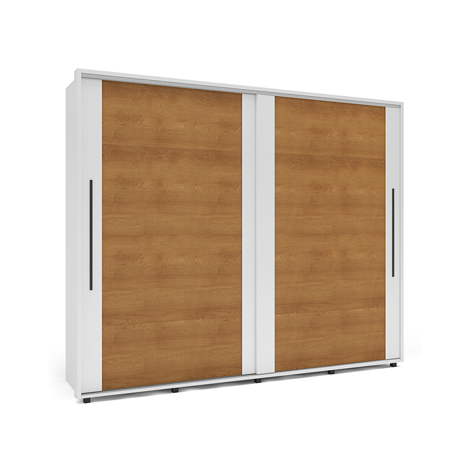 Guarda-Roupa Casal Sevilha Flex 2 Portas 4 Gavetas Freijó e Branco