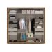Guarda-Roupa Casal Sevilha Flex 2 Portas 4 Gavetas Freijó e Off White 213cm