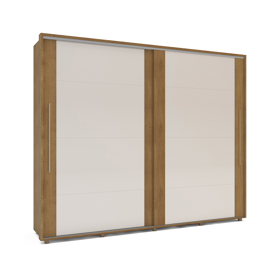 Guarda-Roupa Casal Sevilha Flex 2 Portas 4 Gavetas Freijó e Off White