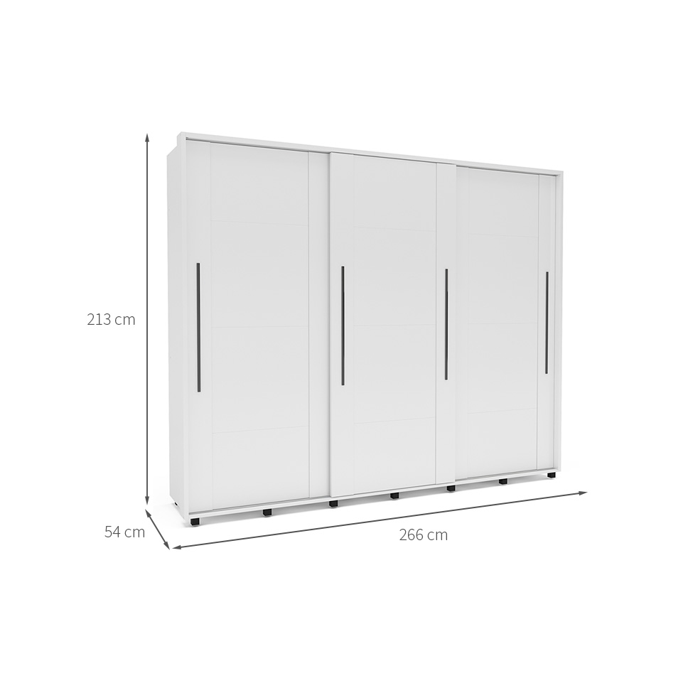 Guarda-Roupa Casal Sevilha Flex 3 Portas 4 Gavetas Branco