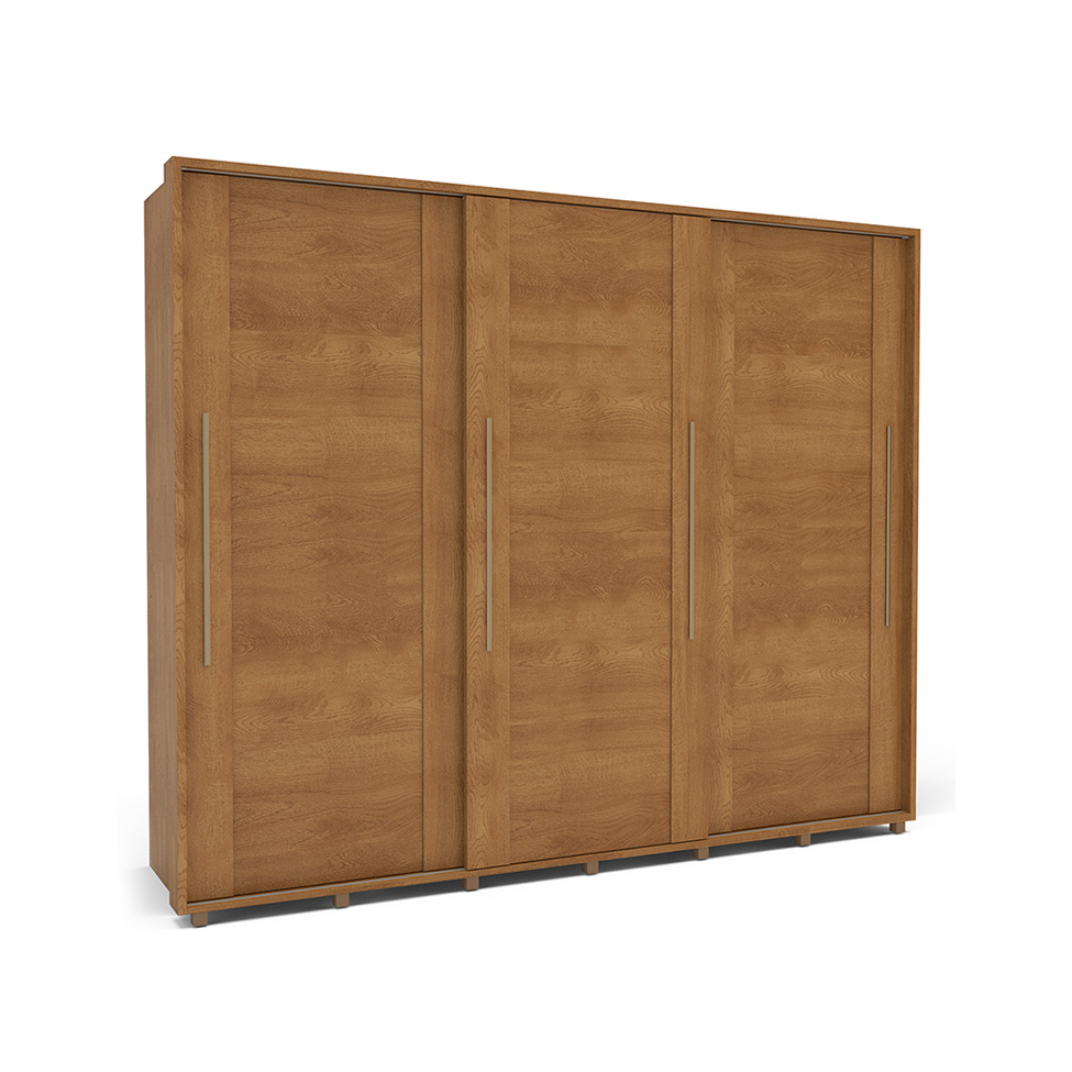 Guarda-Roupa Casal Sevilha Flex 3 Portas 4 Gavetas Freijó
