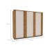 Guarda-Roupa Casal Sevilha Flex 3 Portas 4 Gavetas Off White e Freijó