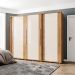 Guarda-Roupa Casal Sevilha Flex 3 Portas 4 Gavetas Off White e Freijó