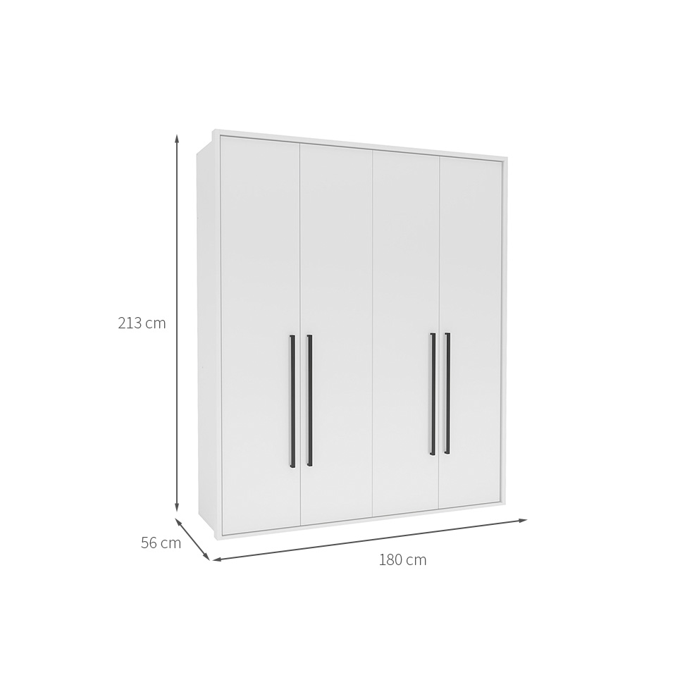 Guarda-Roupa Casal Sevilha Flex 4 Portas 2 Gavetas Branco