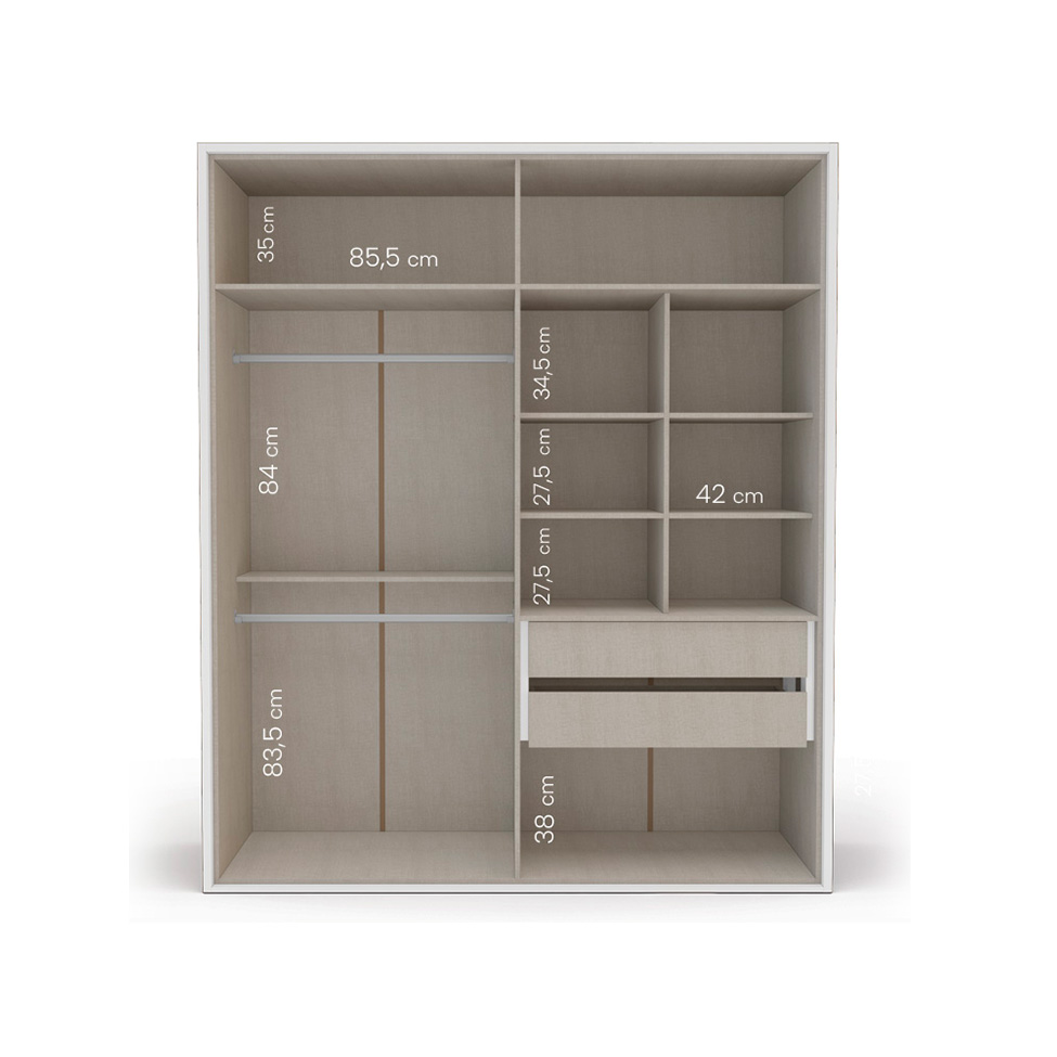 Guarda-Roupa Casal Sevilha Flex 4 Portas 2 Gavetas Branco