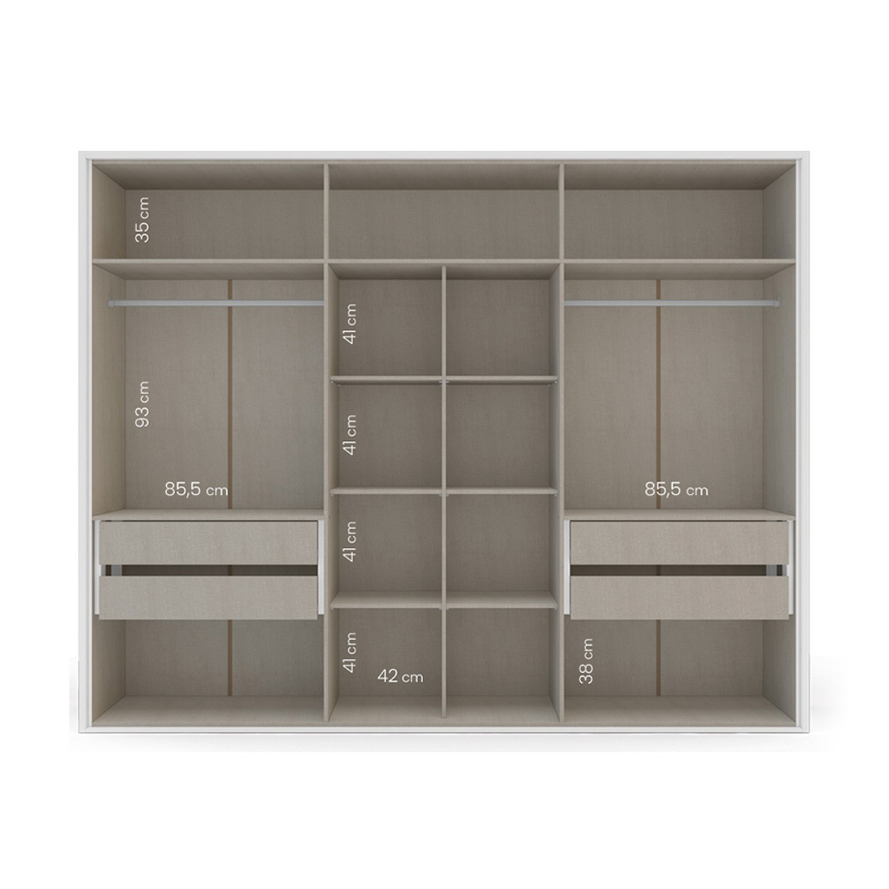 Guarda-Roupa Casal Sevilha Flex 6 Portas 4 Gavetas Branco