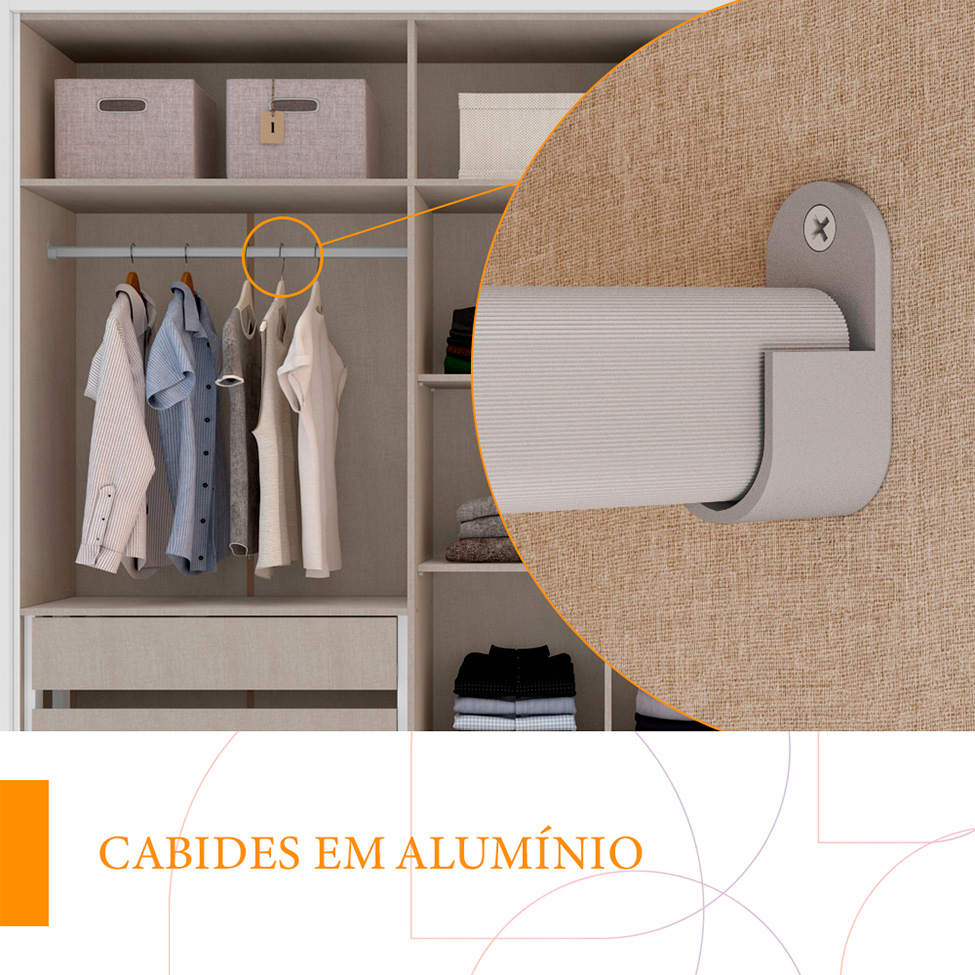 Guarda-Roupa Casal Sevilha Flex 6 Portas 4 Gavetas Branco