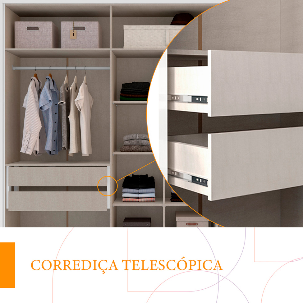 Guarda-Roupa Casal Sevilha Flex 6 Portas 4 Gavetas Branco