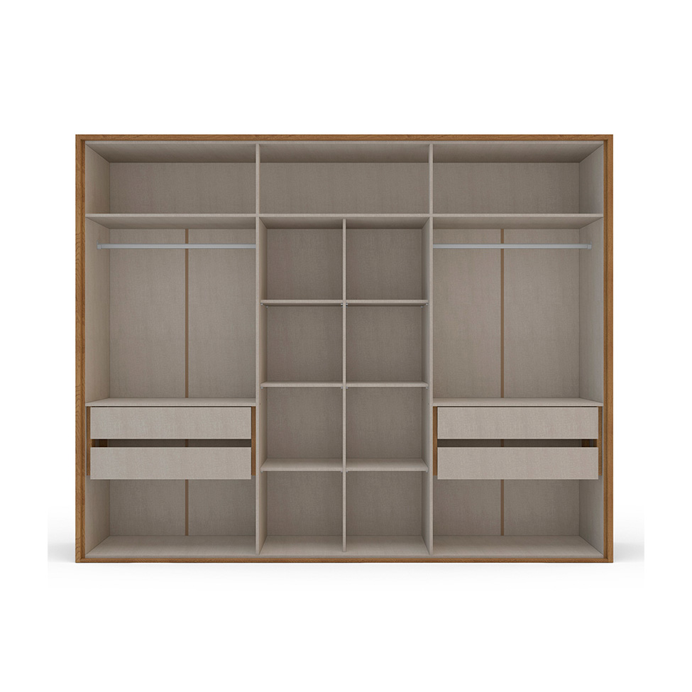 Guarda-Roupa Casal Sevilha Flex 6 Portas 4 Gavetas Freijó e Off White