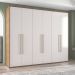 Guarda-Roupa Casal Sevilha Flex 6 Portas 4 Gavetas Freijó e Off White