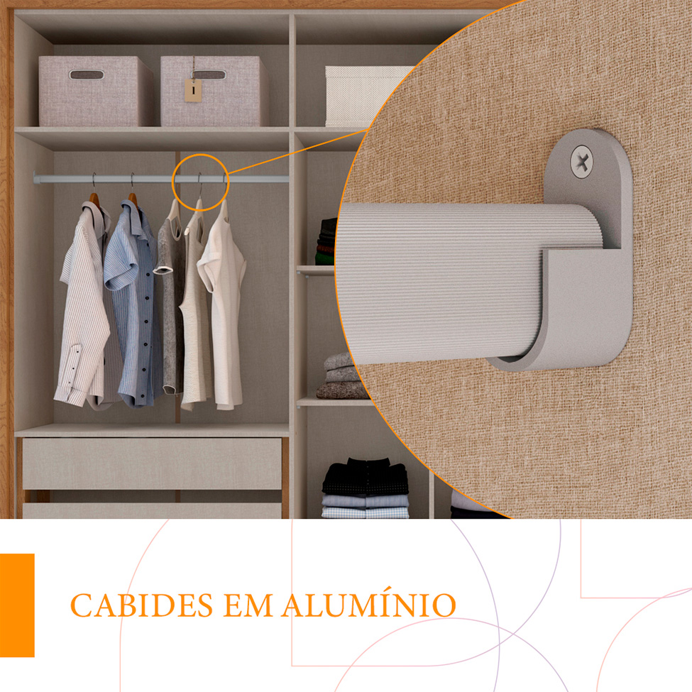 Guarda-Roupa Casal Sevilha Flex 6 Portas 4 Gavetas Freijó e Off White