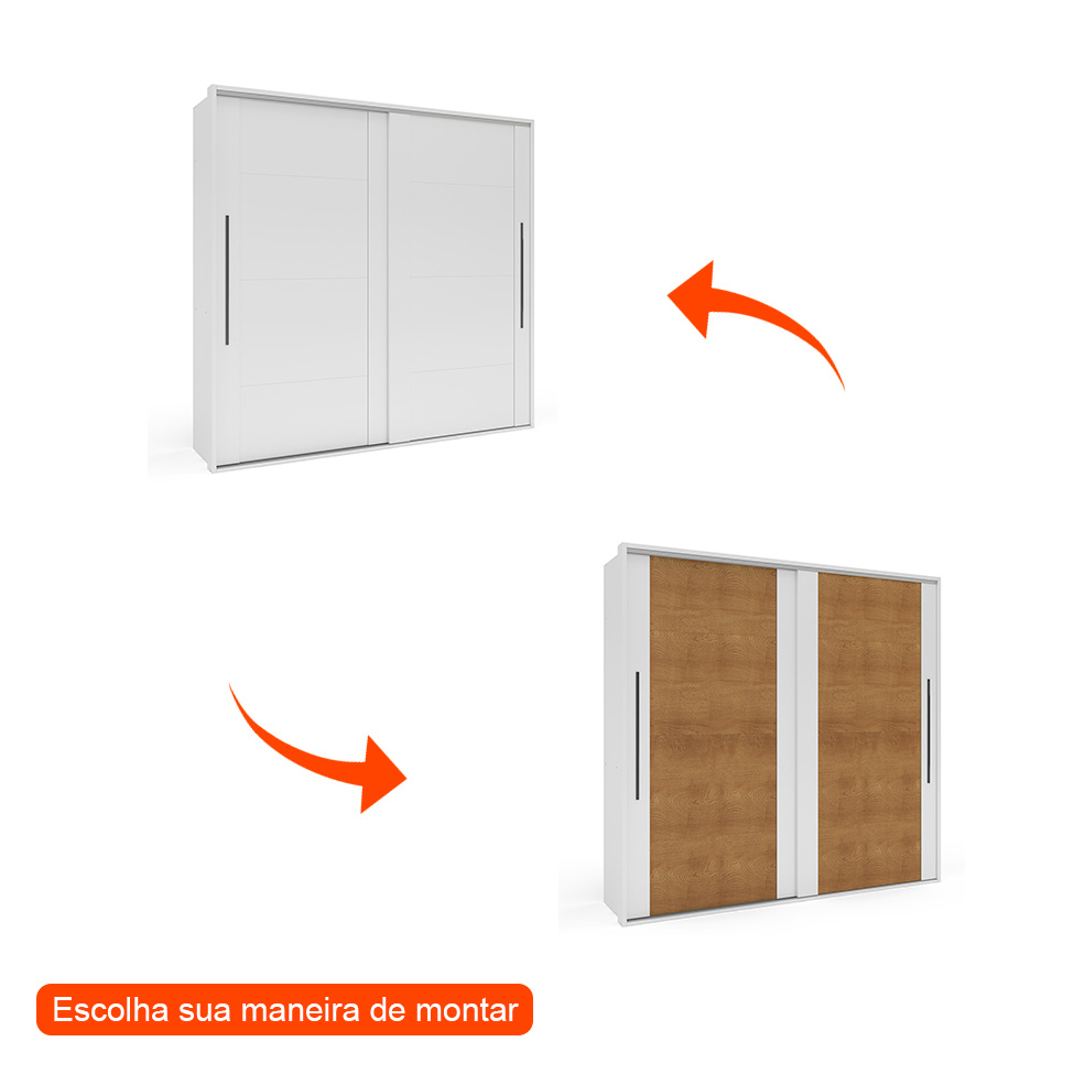 Guarda-Roupa Casal Sevilha Flex com Pés 2 Portas 4 Gavetas Branco 213cm