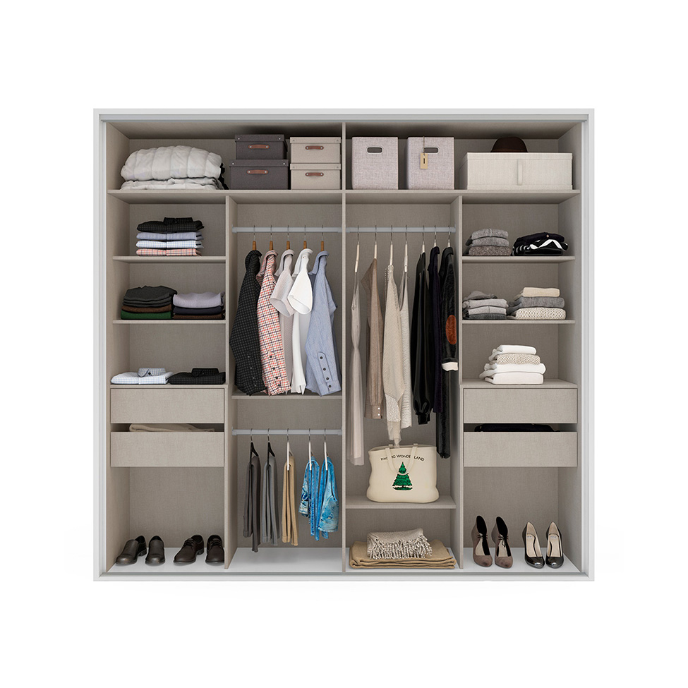 Guarda-Roupa Casal Sevilha Flex com Pés 2 Portas 4 Gavetas Branco 213cm