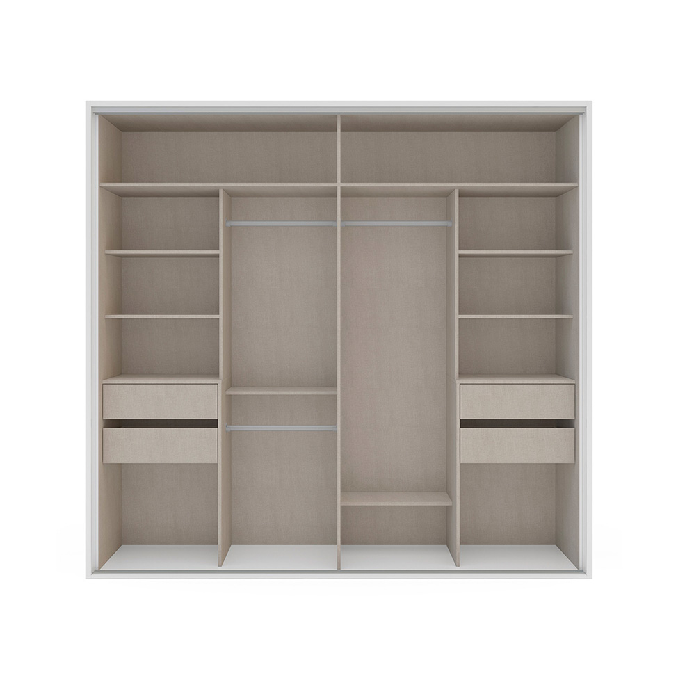 Guarda-Roupa Casal Sevilha Flex com Pés 2 Portas 4 Gavetas Branco 213cm