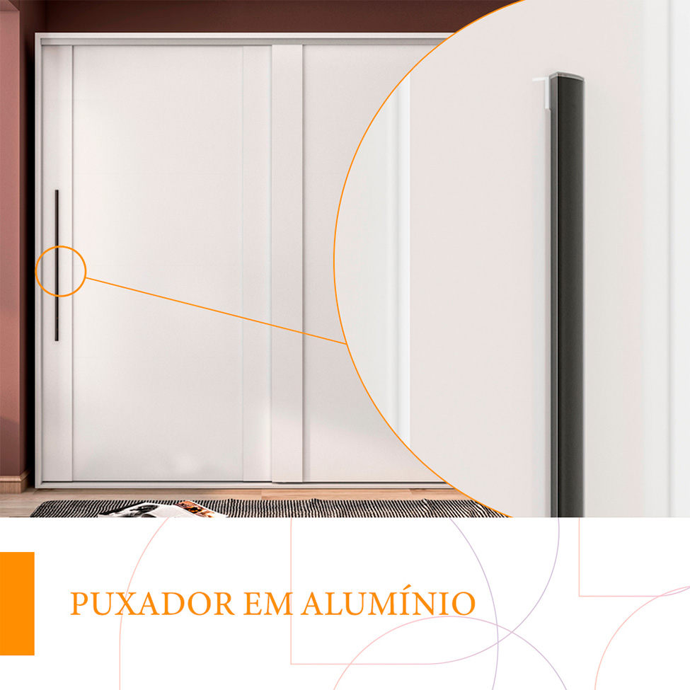 Guarda-Roupa Casal Sevilha Flex com Pés 2 Portas 4 Gavetas Branco 213cm