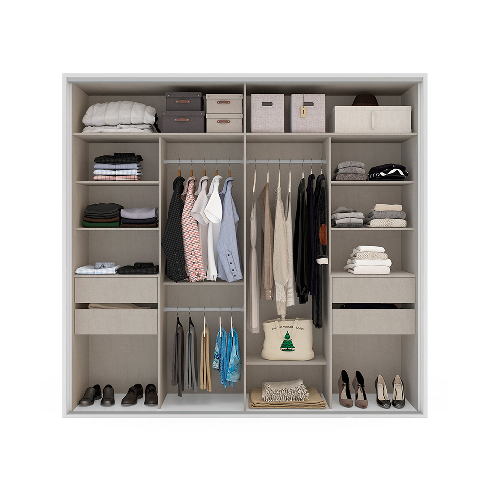 Guarda-Roupa Casal Sevilha Flex com Pés 2 Portas 4 Gavetas Branco 217cm