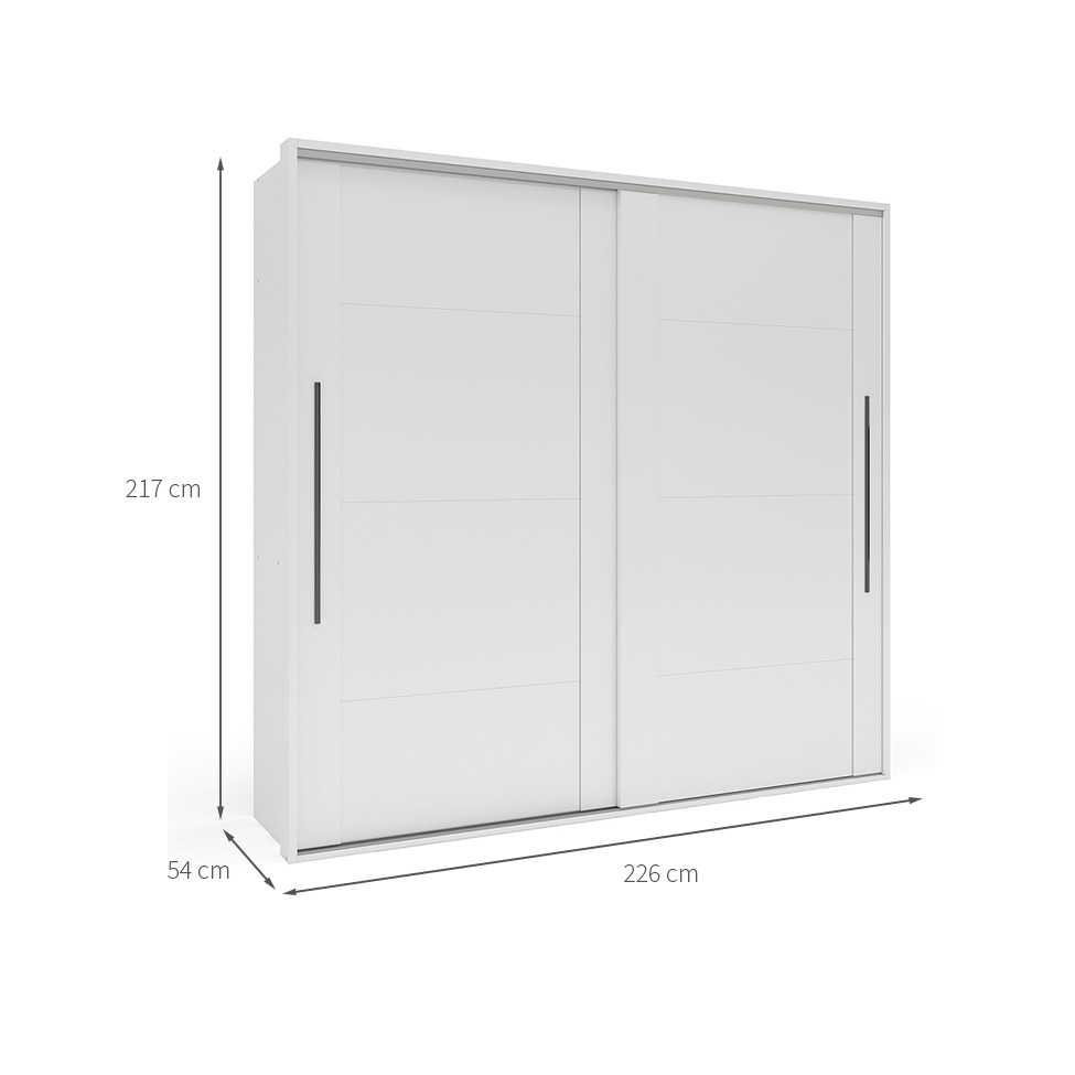Guarda-Roupa Casal Sevilha Flex com Pés 2 Portas 4 Gavetas Branco 217cm