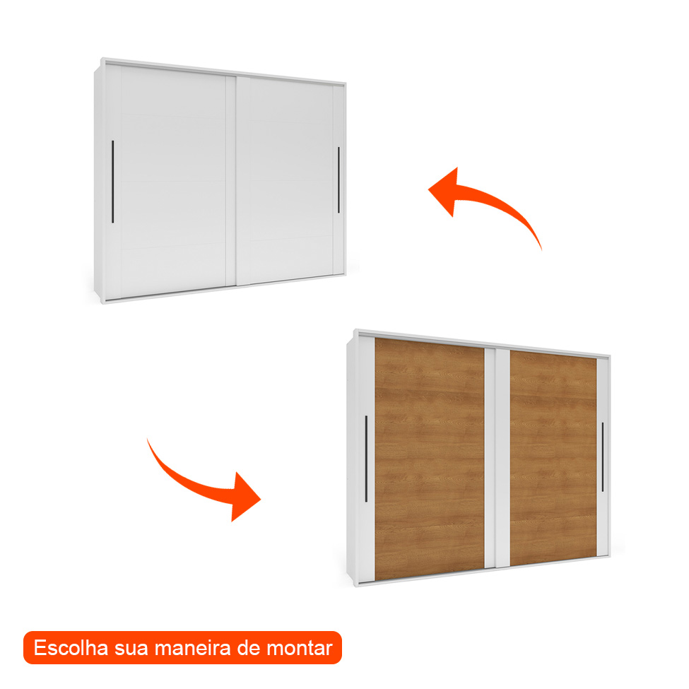 Guarda-Roupa Casal Sevilha Flex com Pés 2 Portas 4 Gavetas Branco