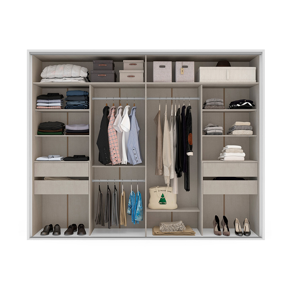 Guarda-Roupa Casal Sevilha Flex com Pés 2 Portas 4 Gavetas Branco