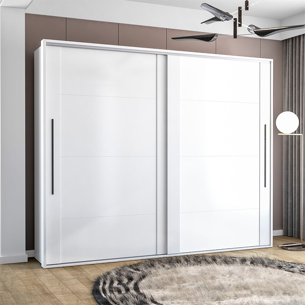 Guarda-Roupa Casal Sevilha Flex com Pés 2 Portas 4 Gavetas Branco