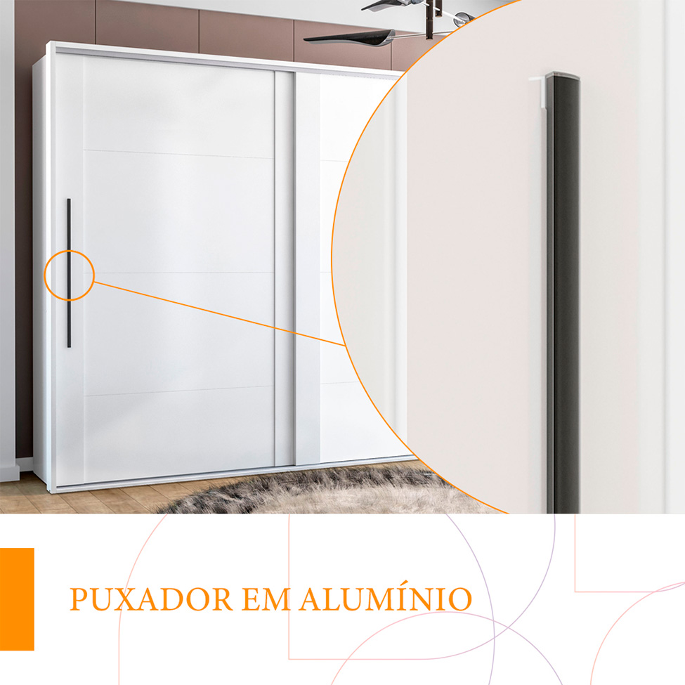 Guarda-Roupa Casal Sevilha Flex com Pés 2 Portas 4 Gavetas Branco