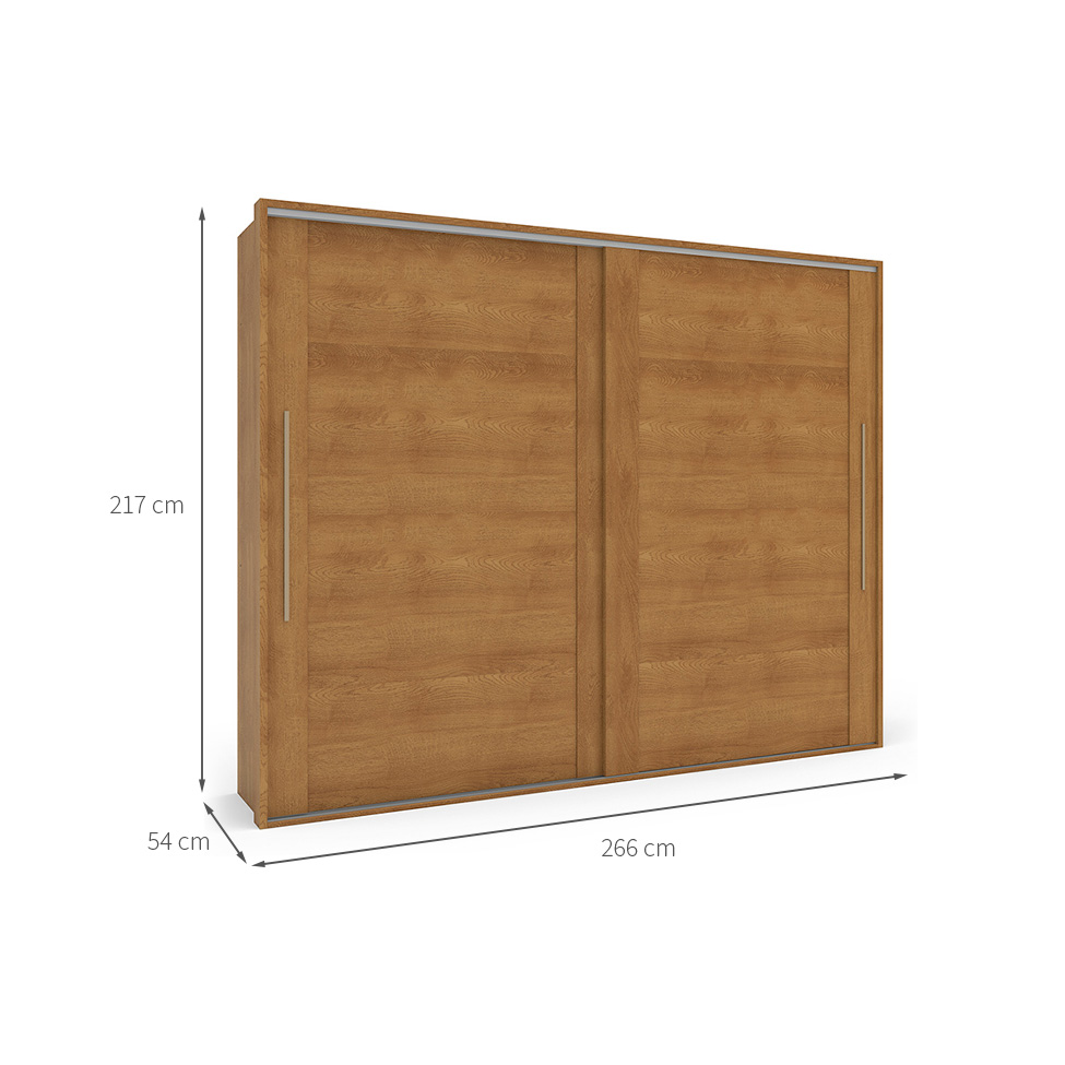 Guarda-Roupa Casal Sevilha Flex com Pés 2 Portas 4 Gavetas Freijó