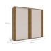 Guarda-Roupa Casal Sevilha Flex com Pés 2 Portas 4 Gavetas Freijó e Off White 213cm