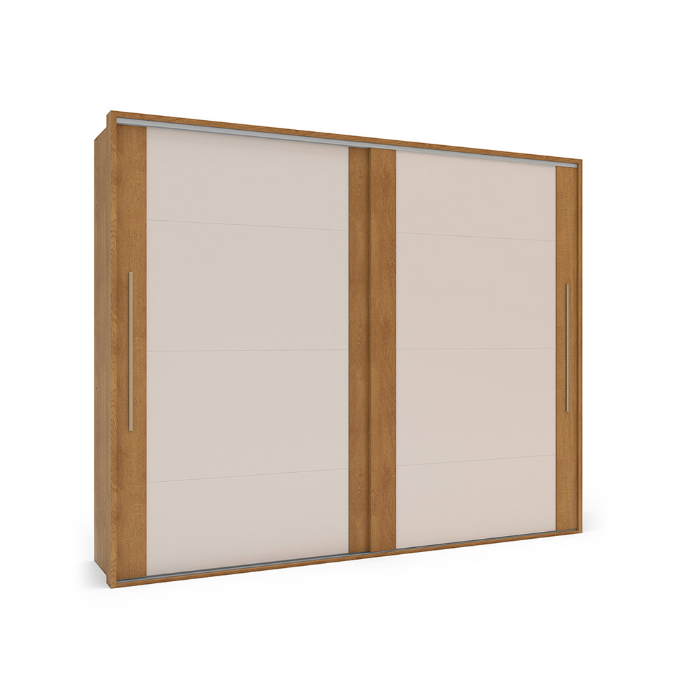Guarda-Roupa Casal Sevilha Flex com Pés 2 Portas 4 Gavetas Freijó e Off White