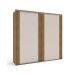 Guarda-Roupa Casal Sevilha Flex com Pés 2 Portas 4 Gavetas Off White e Freijó 217cm