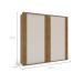 Guarda-Roupa Casal Sevilha Flex com Pés 2 Portas 4 Gavetas Off White e Freijó 217cm