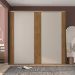 Guarda-Roupa Casal Sevilha Flex com Pés 2 Portas 4 Gavetas Off White e Freijó 217cm
