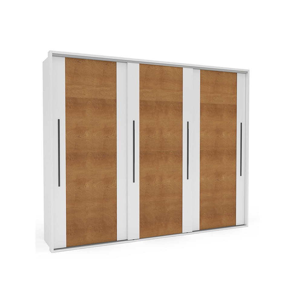 Guarda-Roupa Casal Sevilha Flex com Pés 3 Portas 4 Gavetas Branco 213cm