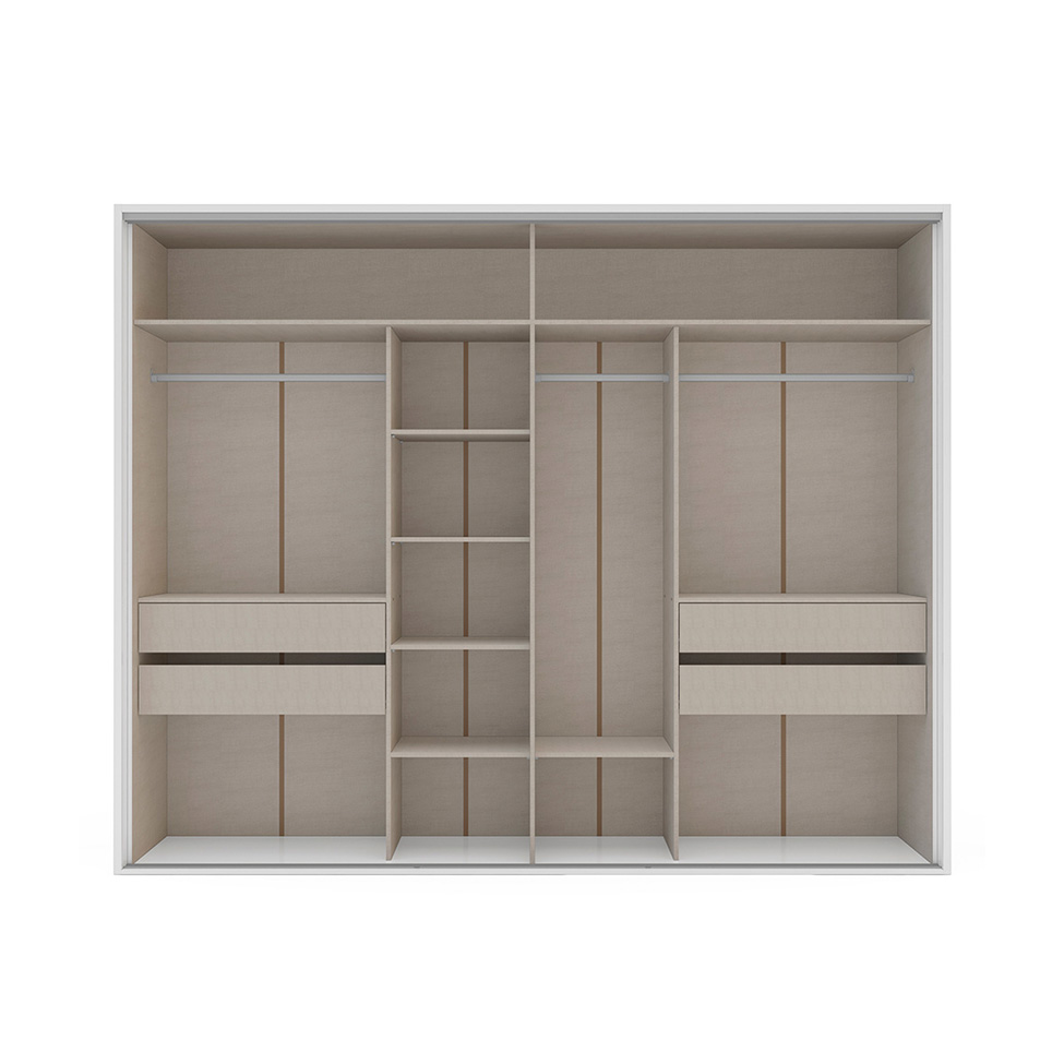 Guarda-Roupa Casal Sevilha Flex com Pés 3 Portas 4 Gavetas Branco 213cm