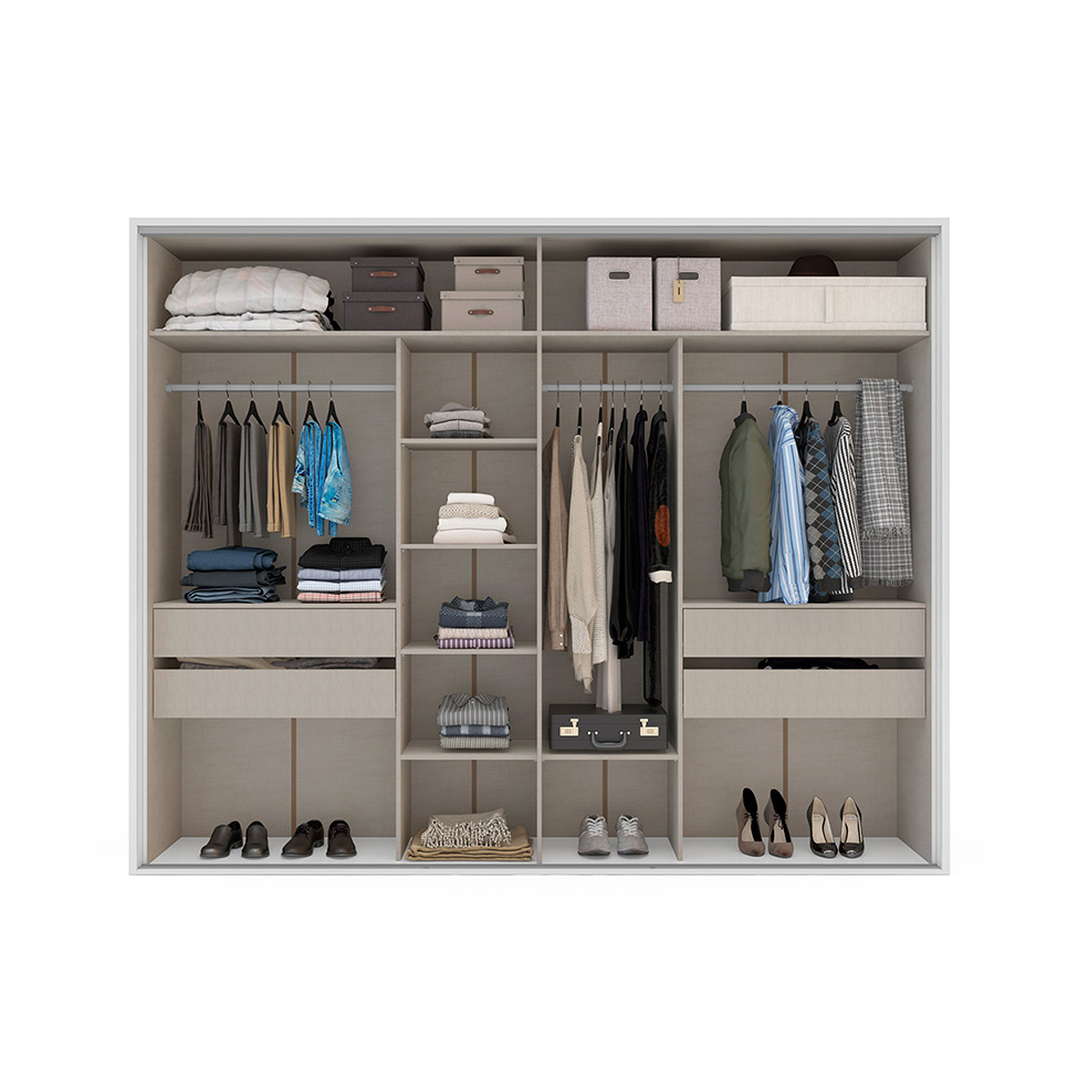 Guarda-Roupa Casal Sevilha Flex com Pés 3 Portas 4 Gavetas Branco