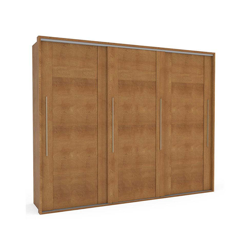 Guarda-Roupa Casal Sevilha Flex com Pés 3 Portas 4 Gavetas Freijó