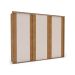 Guarda-Roupa Casal Sevilha Flex com Pés 3 Portas 4 Gavetas Freijó e Off White 213cm