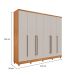Guarda-Roupa Casal Sevilla 6 PT 8 GV Cinamomo e Off White