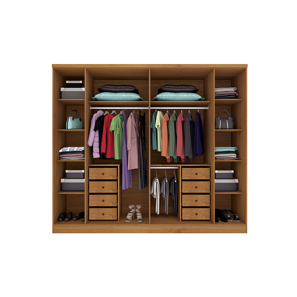 Guarda-Roupa Casal Sevilla 6 PT 8 GV Cinamomo e Off White