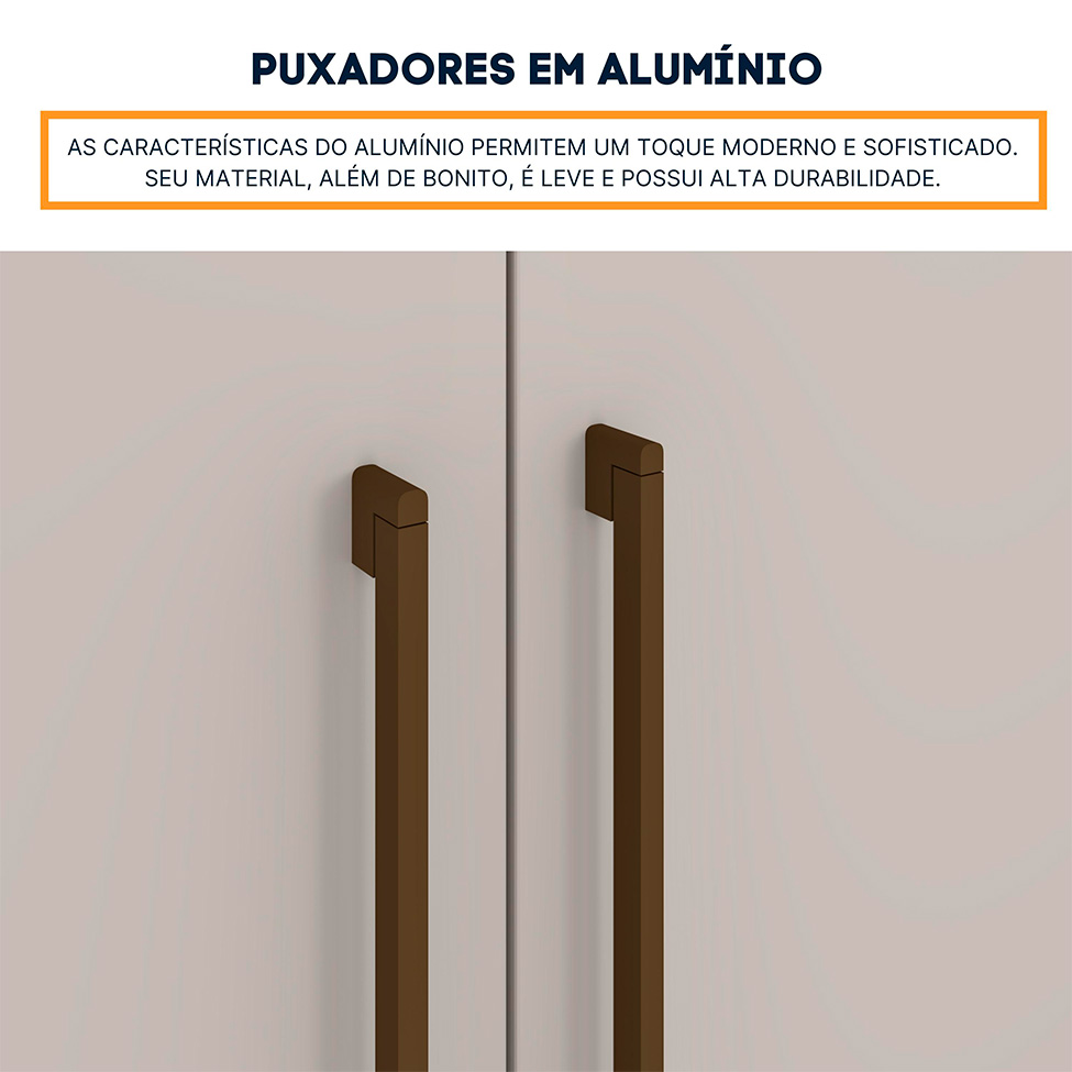 Guarda-Roupa Casal Sevilla 6 PT 8 GV Cinamomo e Off White