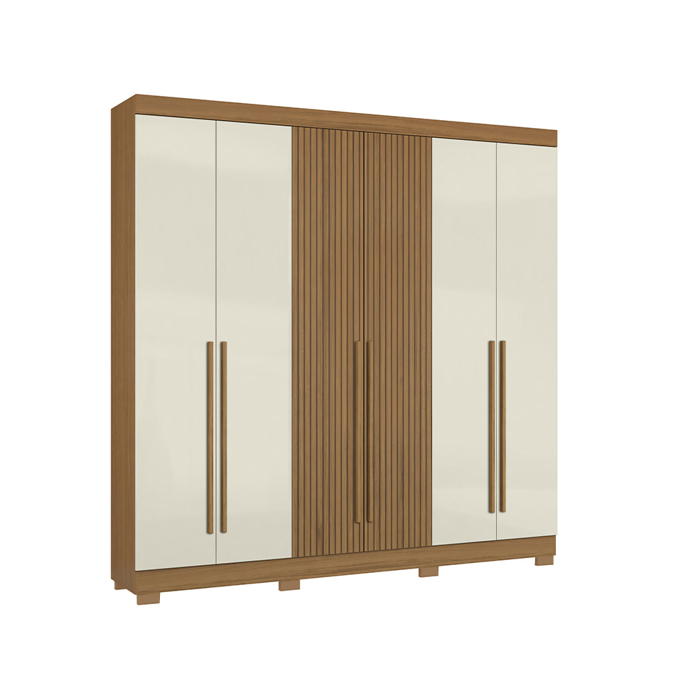 Guarda-Roupa Casal Sidney 6 Portas 2 Gavetas Atacama e Areia