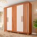 Guarda-Roupa Casal Sophia 5 Portas 2 Gavetas Freijó e Off White